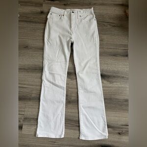 J. Crew Curvy Full Length Demi Boot Cut White Denim Jean | Size 28P